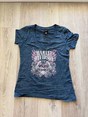 Harley-Davidson Women's Red Rock Las Vegas Burnout V-Neck Graphic Tee XL